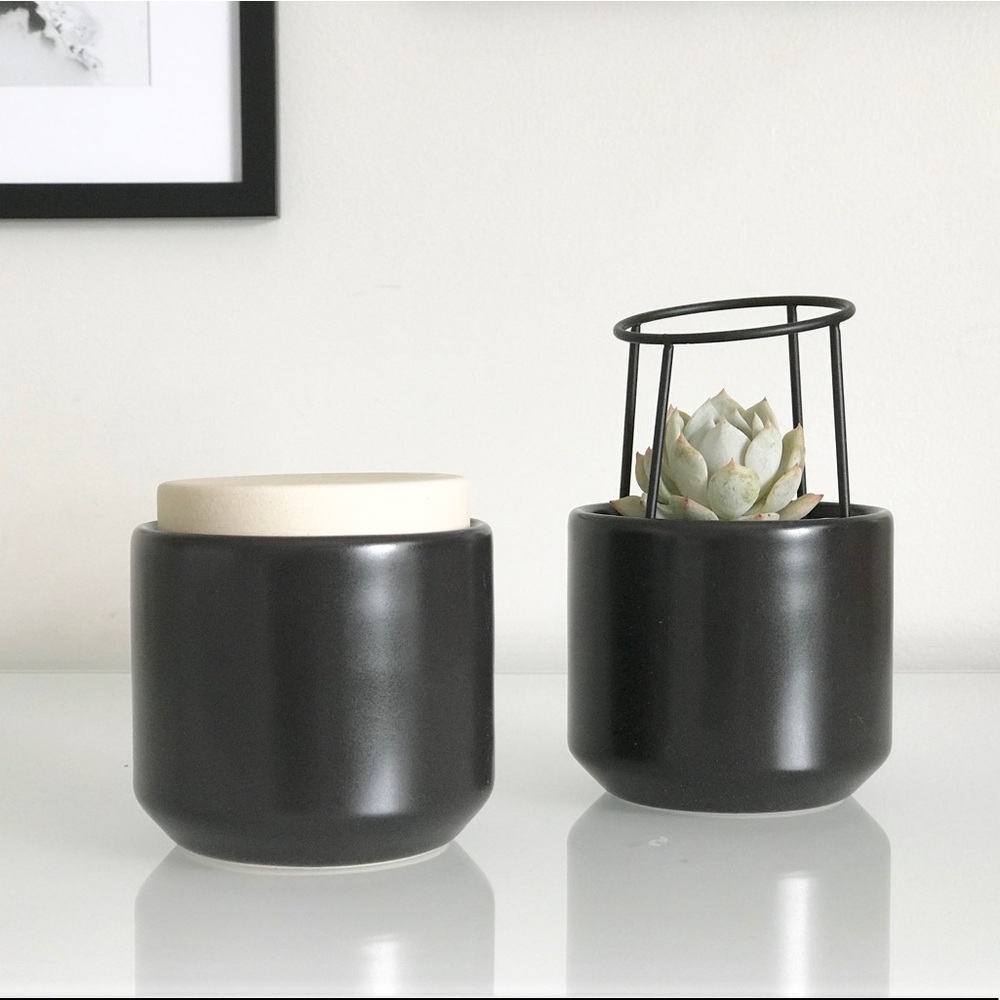 NWT IKEA Stoneware containers or planters set of 2